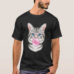 Kat Roze Bubble Gum schattige kattenliefhebbers vo T-shirt