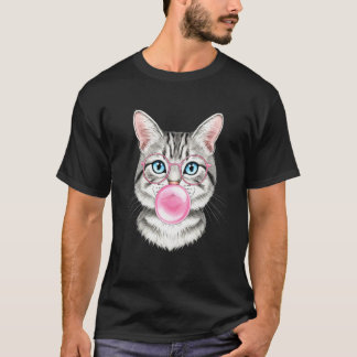Kat Roze Bubble Gum schattige kattenliefhebbers vo T-shirt