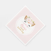  KAT Roze en goudmeisjes Servet (Hoek)