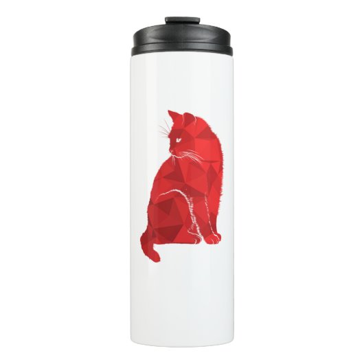 Kat roze kat kat kat miror poly thermosbeker (Voorkant)