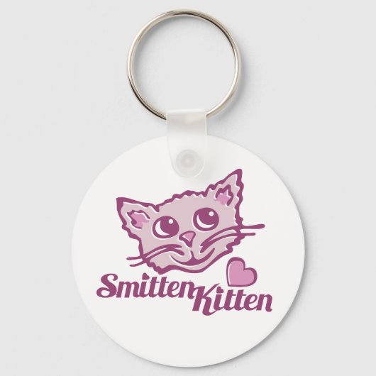 Kat-roze kattenkattenpoten sleutelhanger (Voorkant)