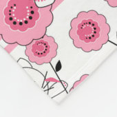 Kat roze kinder kattenpoot wit fleece deken (Hoek)