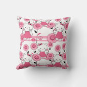 Kat roze kinder kattenpoot wit kussen (Achterkant)