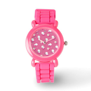  Kat Roze Kittens Patroon Polt Watch Horloge