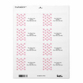 Kat Roze verfdrukindelabels Etiket (Full Sheet)