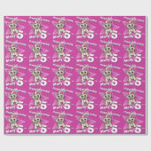 Kat roze voeg je leeftijdsnaam 5-jarige verjaardag cadeaupapier (Vlak)