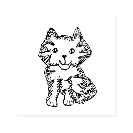 Kat Rubber Stamp Zelfinktende Stempel (Design)