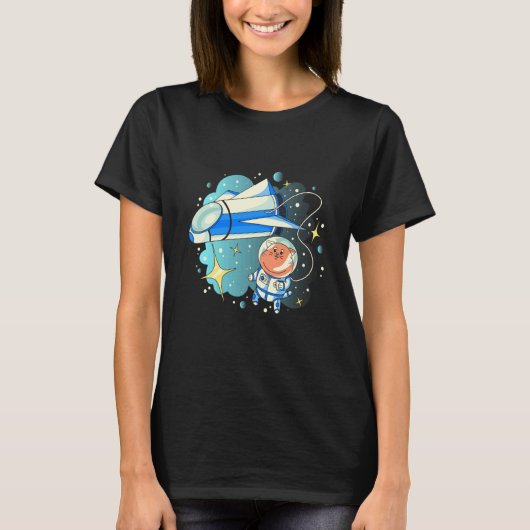 kat ruimte straaljager t-shirt (Voorkant)