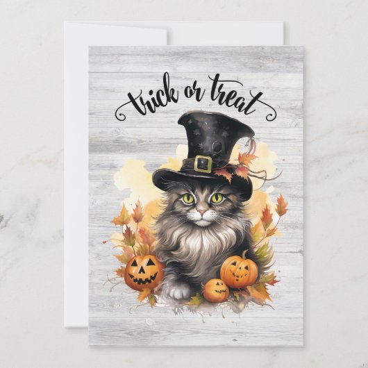  kat rustieke aangepaste Halloween Party Kaart (Voorkant)