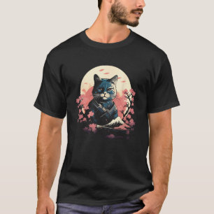 Kat Samurai Japanse Stijl T-shirt