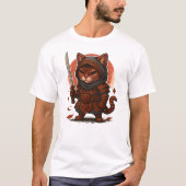 Kat Samurai, Strijder Kitten T-shirt (Voorkant)