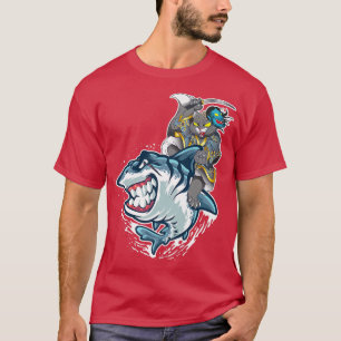 Kat Samurai zet zich in op het Japanse haaienwerkm T-shirt