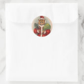 Kat Santa van Louis Wain Ronde Sticker (Tas)