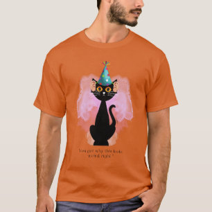 Kat   Sarcastische Feesthoed Kat   Menselijke Oren T-shirt