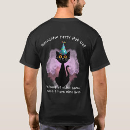Kat | Sarcastische Feesthoed Kat | Videospel Kampi T-shirt