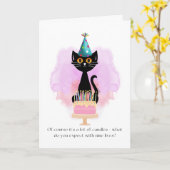Kat | Sarcastische partij Pet Cat Funny Birthday K Kaart (Gele Bloem)