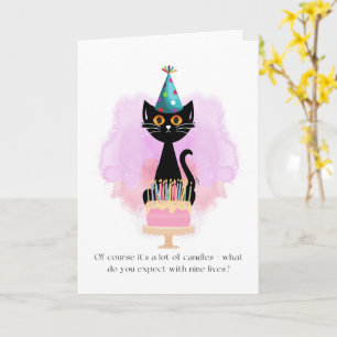 Kat   Sarcastische partij Pet Cat Funny Birthday K Kaart