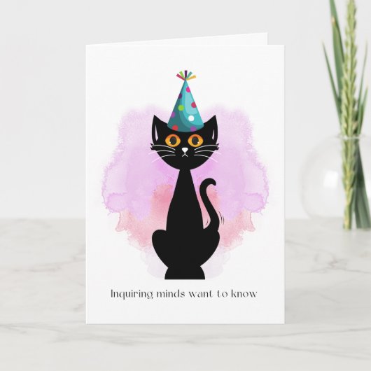 Kat | Sarcastische partij Pet Cat Funny Birthday K Kaart (Voorkant)