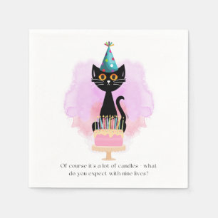 Kat   Sarcastische partij Pet Cat Funny Birthday Servet