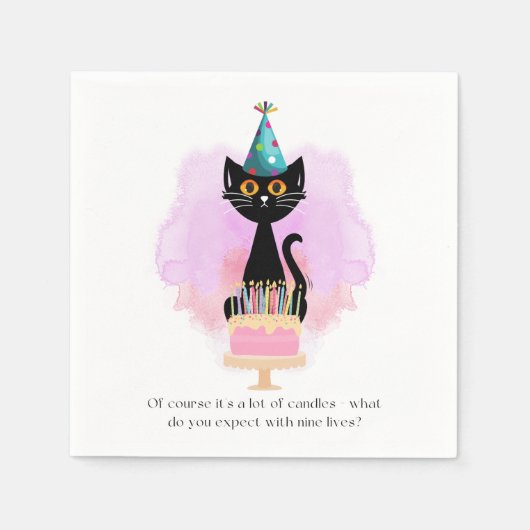 Kat | Sarcastische partij Pet Cat Funny Birthday Servet (Voorkant)