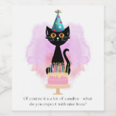 Kat | Sarcastische partij Pet Cat Funny Birthday Wijn Etiket (Enkel label)