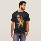 Kat Saxofoonspeler T-shirt (Voorkant volledig)