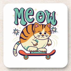 Kat Schaatsen Kat Schaatsen MeowMeow Bier Onderzetter