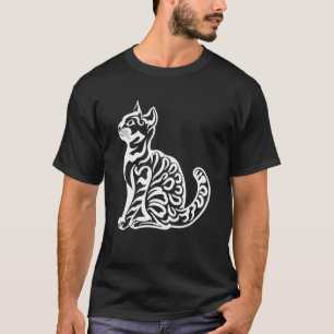 Kat Schaduw eenvoudige kat op zoek naar een echte T-shirt