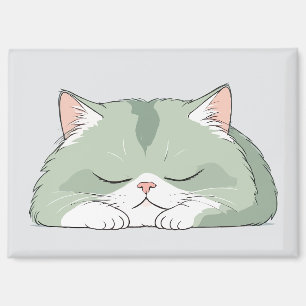 Kat Schattig Leuk Dier Slapen Ontspannen Rustig Magneet