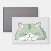 Kat Schattig Leuk Dier Slapen Ontspannen Rustig Magneet (Voorkant / Achterkant)