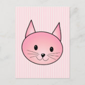 Kat. Schattig  roze kat. Briefkaart (Voorkant)
