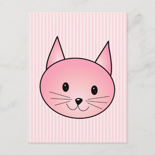 Kat. Schattig  roze kat. Briefkaart (Voorkant)