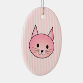 Kat. Schattig  roze kat. Keramisch Ornament (Rechts)