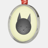 Kat. Schattig zwart kat. Metalen Ornament (Links)