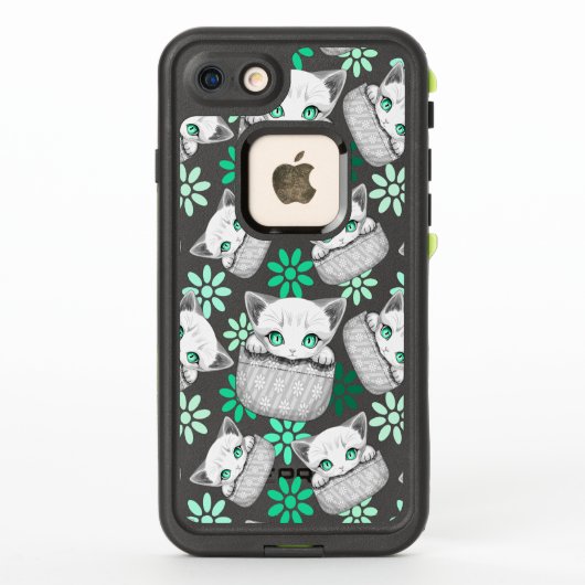 Kat Schattige en speels piekend uit een broekzak (Achterkant)