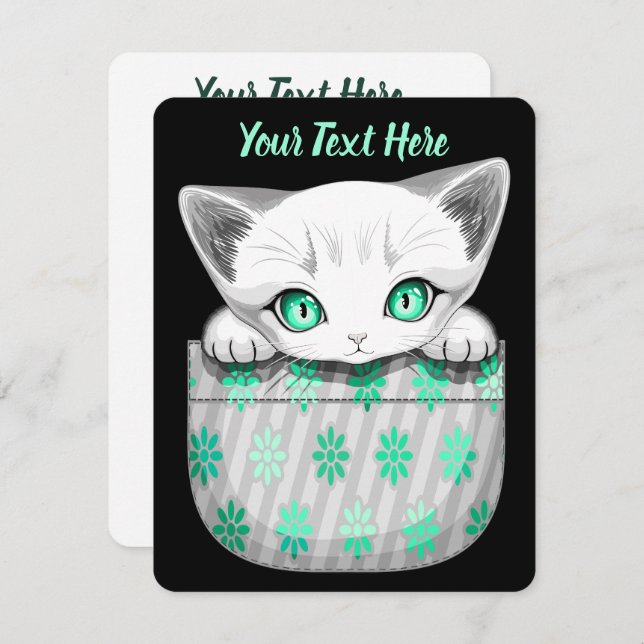 Kat Schattige en speels piekend uit een broekzak (Voorkant / Achterkant)