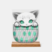 Kat Schattige en speels piekend uit een broekzak Acryl Bord (Voorkant)