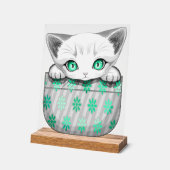 Kat Schattige en speels piekend uit een broekzak Acryl Bord (Hoek)