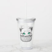 Kat Schattige en speels piekend uit een broekzak Acryl Drinkbeker (Voorkant)