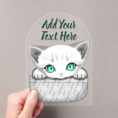 Kat Schattige en speels piekend uit een broekzak Acryl Uitnodigingen (Insitu (Draagbaar))