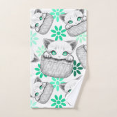 Kat Schattige en speels piekend uit een broekzak Bad Handdoek (Handdoek)