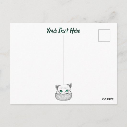 Kat Schattige en speels piekend uit een broekzak Briefkaart (Achterkant)