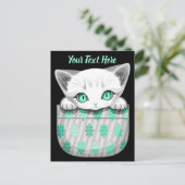 Kat Schattige en speels piekend uit een broekzak Briefkaart (Staand voorkant)