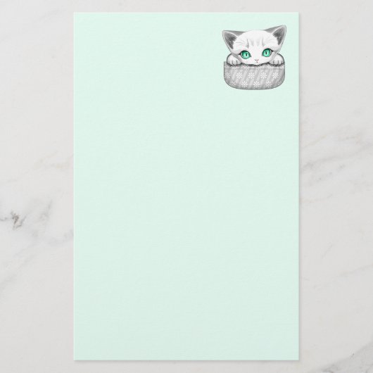 Kat Schattige en speels piekend uit een broekzak Briefpapier (Voorkant)