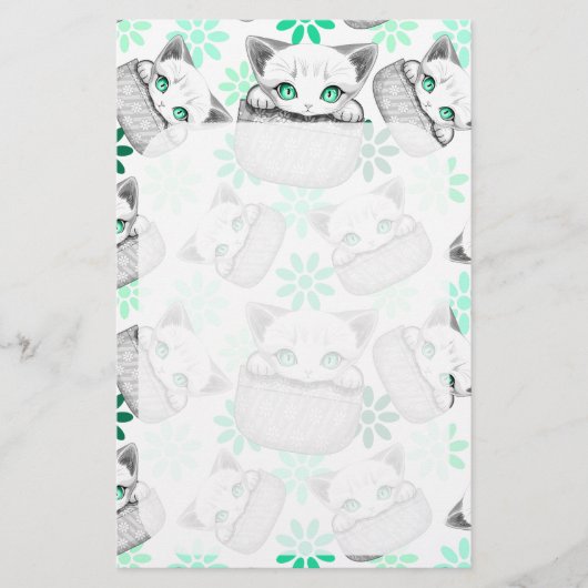 Kat Schattige en speels piekend uit een broekzak Briefpapier (Voorkant)