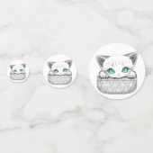 Kat Schattige en speels piekend uit een broekzak Confetti (Voorkanten)