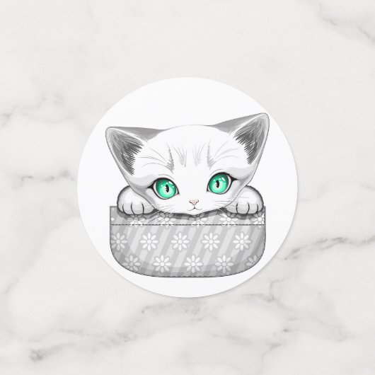 Kat Schattige en speels piekend uit een broekzak Confetti (Kleine voorkant)