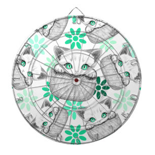 Kat Schattige en speels piekend uit een broekzak Dartbord