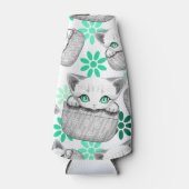Kat Schattige en speels piekend uit een broekzak Flesjeskoeler (Voorkant)