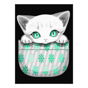 Kat Schattige en speels piekend uit een broekzak Foto Afdruk